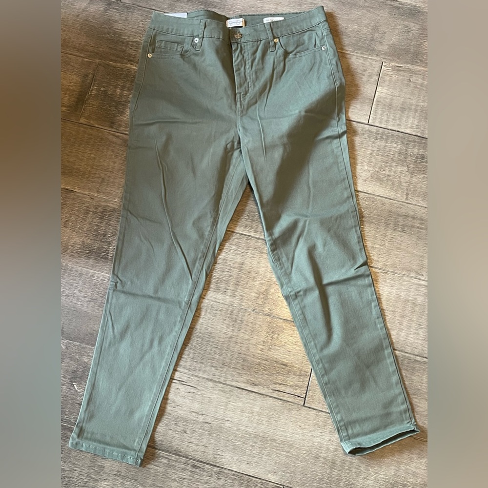 Jessica Simpson High Rise Skinny Ankle Green Pants Size 10